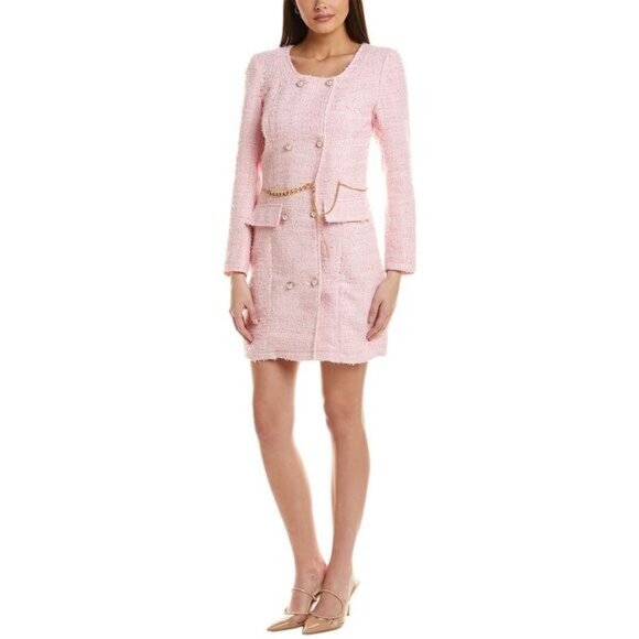 Pascale la Mode Pink Tweed Blazer Dress XS - Picture 2 of 3